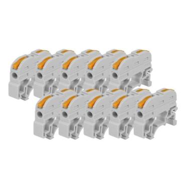 Imagem de Kit Conector Alavanca de Emenda KV121 1 Via 32A Trilho DIN Cabo 0,2-4,