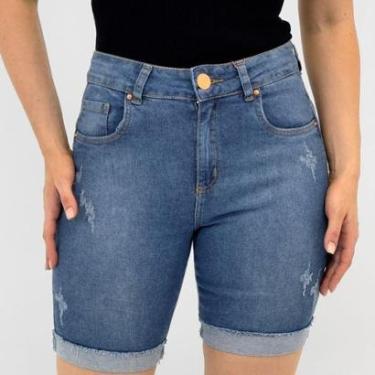 Imagem de Bermuda Tanise Jeans Ciclista Feminina-Feminino