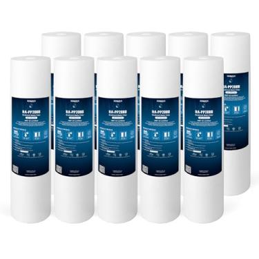 Imagem de Ronaqua Cartucho de filtro de água de substituição de sedimentos grandes de 50,8 cm x 11,4 cm, 20 mícrons, certificado NSF, para toda a casa, compatível com 155358-43, 2PP20BB1M, AP810-2, FPMB-BB5-20,