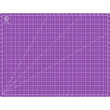 Imagem de KC Global Tapete de corte autocura de nível profissional A2 (48,3 x 63,5 cm) (roxo) - Sem odor, dupla face, ecológico, durável. Tapete de mesa premium para artesanato, costura, quilting e projetos de