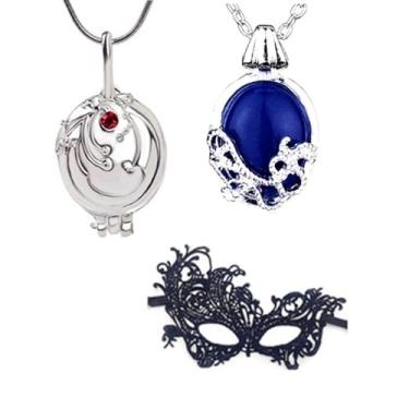 Imagem de XHBTS Conjunto de 3 máscaras de renda para substituir os colares de passeio diurno de vampiro joias de filmes cosplay para fãs, PVC