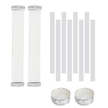 Imagem de CashBeat Fios de tarola, 10 peças de alças incluídas, 30 tiras de arame de aço para peças de tarola, 2 fios, 8 tiras de fixação transparentes, acessórios de bateria de 35,5 cm