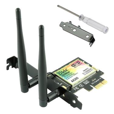 Imagem de Ubit Placa Gigabit PCIe WiFi 6 Bluetooth 5.2, 802.11 AX Superspeed 2974Mbps, placa de rede PCIe Wireless Dual-Band (5GHz, 2,4GHz), MU-MIMO, OFDMA, latência ultrabaixa, PCI-E WiFi 6 adaptador para PC