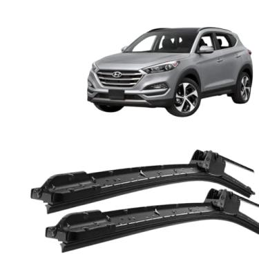 Imagem de Par Palheta Limpador ParaBrisa em Silicone Compatível Com Tucson 2004 2005 2006 2007 2008 2009 2010 2011 2012 2013 2014 2015 2016 2017 2018 2019 Tipo Gancho