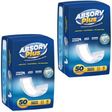 Imagem de Kit 2 Pacotes Absorvente Geriátrico Pos Parto Absorv Plus - 100 Unidad