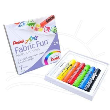 Imagem de Giz Pastel Seco Fabric Fun para Tecido Pentel - 7 Cores