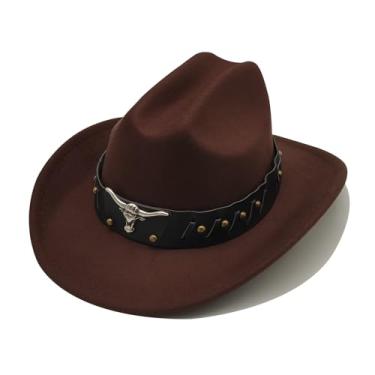 Imagem de Chapéu de cowboy infantil para meninas e meninos, chapéu de vaqueira ocidental com cinto de fivela, unissex, chapéu Fedora de aba larga, fantasia