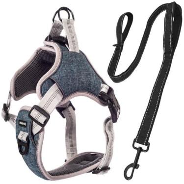 Imagem de Peitoral Pet Antipuxão Comfort + Guia Longa 150cm Madog, Azul, P