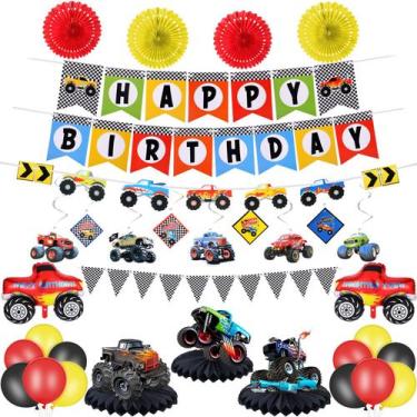 Imagem de Banner e Balões para Festa de Aniversário de Caminhão Skylety