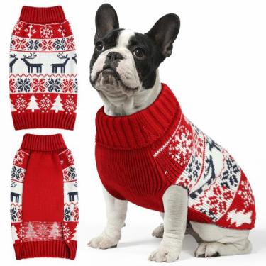 Imagem de Suéter de Natal para Cães AURUZA - Design de Rena - Tamanho Médio