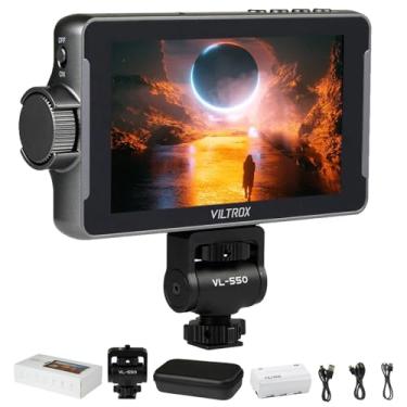 Imagem de VILTROX DC-550 5,5" Monitor de campo para câmera DSLR com tela sensível ao toque, 1200 Nits de alto brilho, entrada e saída HDMI 4K, com capa de bateria/protetor solar, LUT 3D, assistência de foco