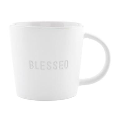 Imagem de Santa Barbara Designs Studio Presente Canecas de café altas gravadas em cerâmica fosca ou xícara de chá, 400 ml, Blessed