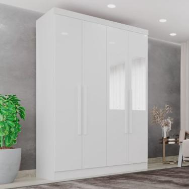 Imagem de Guarda-roupa Casal com Espelho 4 Portas 2 Gavetas França