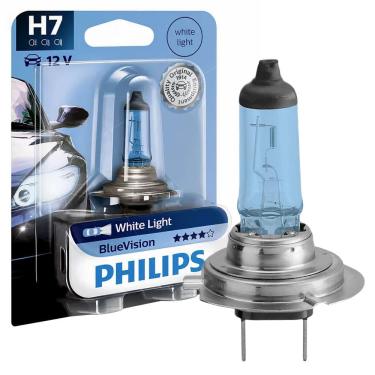 Imagem de Lâmpada Farol Philips BlueVision Azul H7 12V 55W 12972BVB1