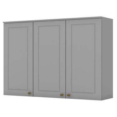 Imagem de Armário Aéreo 3 Portas MDF 120 Cm Americana C352 Cinza Henn