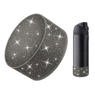 Imagem de BKBY Bota protetora de silicone com glitter compatível com Owala 680.4 g 947.2 g 1,134 g, capa de amortecedor inferior de manga de copo Bling compatível com garrafas de água de aço inoxidável Owala