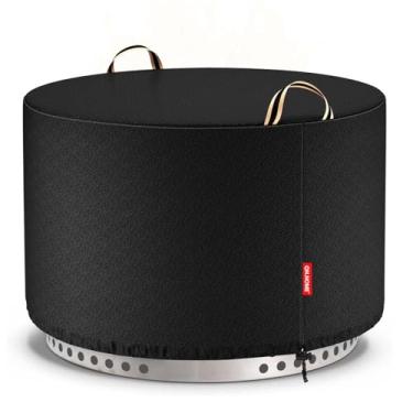 Imagem de QH.HOME [Tecido 900D Atualizado 2025] Capa Redonda Para Fogueira Fogão Solo Yukon, 76 Cm De Profundidade X 45 Altura, Adequada 68 A 73 Cm, Tecido Impermeável Resistente Camping Ao Ar Livre - Preto