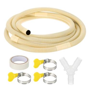 Imagem de PATIKIL Kit de mangueira de drenagem de ar condicionado de 3 m, mangueira universal de drenagem CA com conector em forma de Y para extensão de mangueira de drenagem, mini bombas de calor sem duto AC