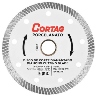 Imagem de Disco Diamantado Cortag Turbo Porcelanato 4.3/8 Pol 110x20mm