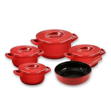 Imagem de Ceraflame Conjunto Panelas de Cerâmica Duo+ Smart 5 Peças Pomodoro