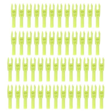 Imagem de PATIKIL Arcos de flechas de arco 4,2 mm 0,4 cm, pacote com 50 inserções de flecha de substituição para flechas de caça, arco recurvo, amarelo