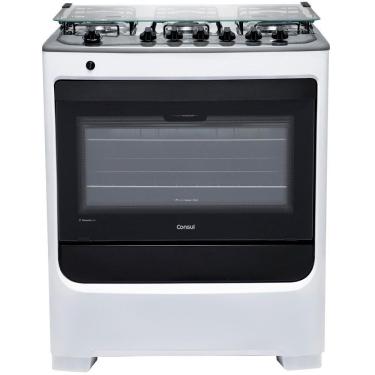 Imagem de Fogão A Gás De Piso 6 Bocas Mesa Em Aço Inox Cfs6nab Consul Branco Bivolt
