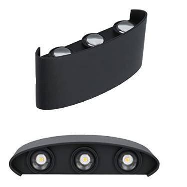 Imagem de Arandela de Efeito Externa Interna Meia Lua LED 6W 6 Fachos PopSpot - Branco Quente 3000K - Preta | Luminária de Parede, Muro, Fachada