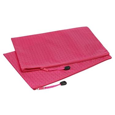 Imagem de PATIKIL Sacos de arquivo impermeáveis com zíper pacote com 5 pastas de armazenamento de documentos B5 bolsa de lápis para viagens de escritório, rosa vermelha
