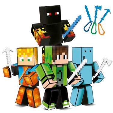 Imagem de Kit com 4 Bonecos Do Jogo Mine cra Athos Problems Cadres Lopers 35cm