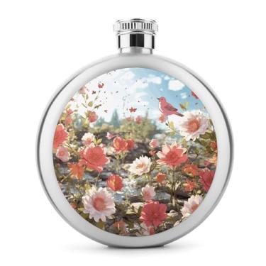 Imagem de Cantil de aço inoxidável, estampa floral de flores silvestres, clássico, cantil, garrafa de viagem, portátil, garrafa de metal