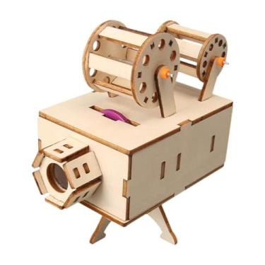 Imagem de KiBcsLic Kit de ciências para crianças, brinquedo educativo, projetor, construção em madeira, artesanato, quebra-cabeças 3D para adolescentes
