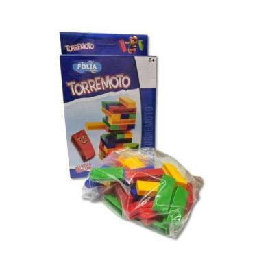 Imagem de Jogo Terremoto Caiu Perdeu 39 Peças Colorido Folia