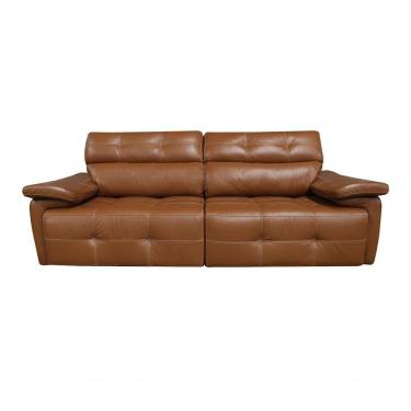 Imagem de Sofá Retrátil E Reclinável De Couro Queen 2,20 M Brown - Mempra Design