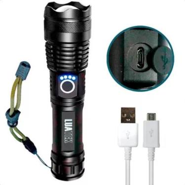 Imagem de Lanterna Tática Led Recarregável Usb Mega Alcance - TITAN X