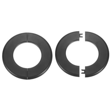 Imagem de HARFINGTON 2 peças flange dividida na parede 78 mm/3,1" placas de cobertura de encanamento autoadesivas plástico ABS placa de escudo redondo design de fivela para tubo de água banheiro decoração de