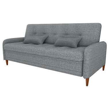 Imagem de Sofa Cama 2 Lugares 206 Cm Donna Linho Vancouver E487 Cinza Milani Store Cinza