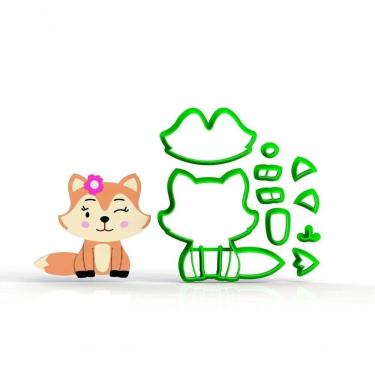 Imagem de Cortador Raposa Corpo Mod 3 Do Bosque Encantado Floresta Tamanho 7 Cm