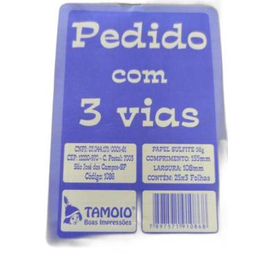 Imagem de Bloco De Pedido Com 3 Vias Tamoio