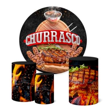Imagem de Trio Capas Cilindro + Painel Redondo 1,50m Churrasco (K1CHO0006)