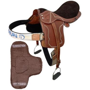 Imagem de Sela de cavalo Passeio Selote Peitoral Selim peitoral Cia manta marrom