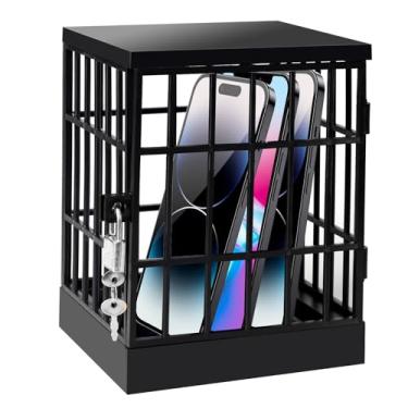 Imagem de Gemaxvoled Gaiola para celular com trava e chave, caixa de bloqueio de celular, armário de celular para sala de aula/família