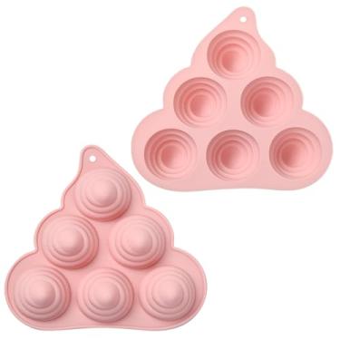 Imagem de Airssory 2 moldes criativos de silicone para fondant com tema de cocô de cocô, moldes engraçados de silicone para bolo faça você mesmo, pudim de chocolate, geleia, doces, resina, artesanato, vela