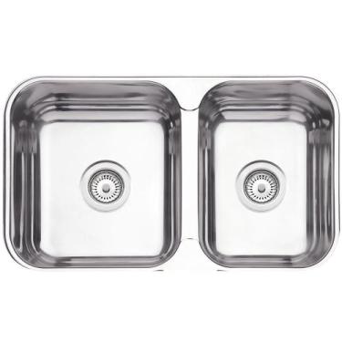 Imagem de Cuba Dupla Tramontina Isis 2C 34-28 BS Perfecta Inox Polido 69x40 cm c