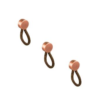 Imagem de Kit 3 Puxador Fune Couro Zen Vecchio Cobre Marrom