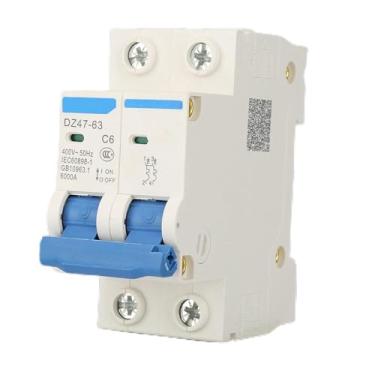 Imagem de DZ47, 63 Mini Disjuntor, Disjuntor de 2 Pólos de Alta Sensibilidade para Energia Solar e Fotovoltaico, Resistência Ao Fogo e Ao Desgaste, Instalação Conveniente, (6A)