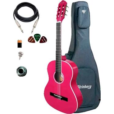 Imagem de Violão Elétrico Giannini Canhoto N14 + Capa Reforçada (PINK GLOSSY)