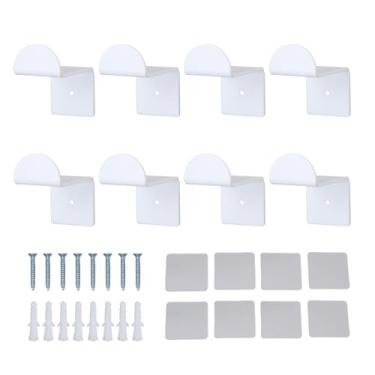 Imagem de Zerodis Rack de Chapéu de Design Estendido para Chapéus Largos de Aba, Construção de Acrílico Premium Com Adesivo Forte, Espaçoso Conjunto de 8 Peças, Suporte de Chapéu de Cowboy, Rack (Branco)