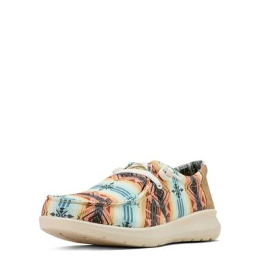 Imagem de ARIAT Hilo Graphic Stretch Slip On Boat Casual Tênis Masculino - Azul, Sunset Southwestern/Marrom envelhecido, 41