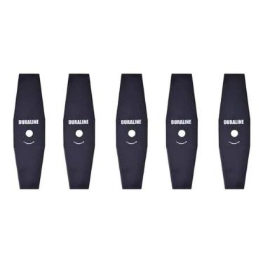 Imagem de 5 Facas Lâmina Roçadeira 2 Pontas 300Mm Furo 1Pol 25,4Mm 2Mm