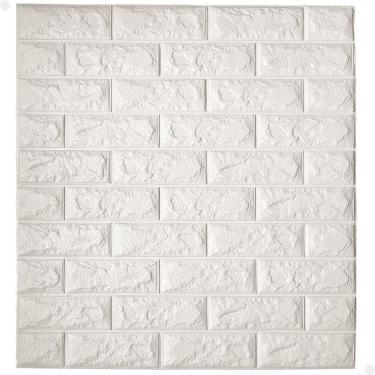 Imagem de Kit 10 Painel 3D Tijolinho Autocolante Lorben Cor Branco